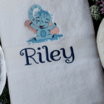 Embroidered Personalised Elephant Towel with Name...Many Designs to Choose From - Image 4
