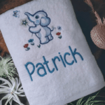 Embroidered Personalised Elephant Towel with Name...Many Designs to Choose From - Image 3