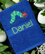 Embroidered Personalised Hungry Caterpillar Towel with Name