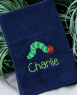 Embroidered Personalised Hungry Caterpillar Towel with Name - Image 4