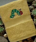Embroidered Personalised Hungry Caterpillar Towel with Name - Image 3