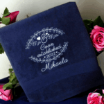 Bridal/Wedding Towel Set with Name, Date & Design - Image 3
