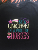 Embroidered Be A Unicorn In A Field Of Horses T Shirt - Image 2