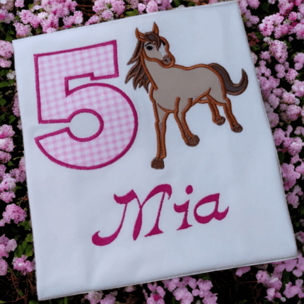 Personalised Embroidered Children's Birthday Horse T Shirt