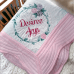Personalised Embroidered Inspirational Heirloom Baby Cot Quilt - Any name