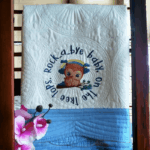 Personalised Embroidered Inspirational Heirloom Baby Cot Quilt...Rock a Bye baby on the Tree Tops - Image 3