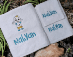 New Born Baby/Children's Personalised Embroidered Plush Towel Set - Image 5