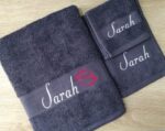 Embroidered Personalised Adult Bath Sheet Set with Any Name & Design - Image 10