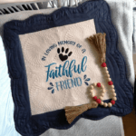 Embroidered Heirloom Cushion - In Loving Memory Loss of a Pet Dog - Image 3