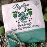 Personalised Embroidered Ellie The Elephant Heirloom Baby Cot Quilt...Your First Breath Took Ours Away - Image 2