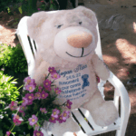 Embroidered Condolences, In Memorium, Loss Angel Cubby with Wings - Image 4