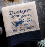 Personalised Embroidered Birth Announcement Heirloom Baby Cot Quilt