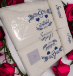 Bridal/Wedding Towel Set with Name, Date & Design - Image 2