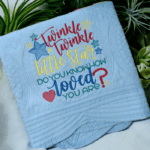 Embroidered Twinkle, Twinkle Little Star Heirloom Baby Cot Quilt - Image 2