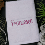 Girls Personalised/Customised Embroidered Plush Bath Towel - Any Name - Image 3