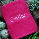 Girls Personalised/Customised Embroidered Plush Bath Towel - Any Name - Image 5