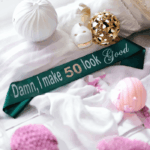 Damn I make 50 Look Good Two Coloured Birthday Party Sash - Image 2