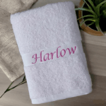 Girls Personalised/Customised Embroidered Plush Bath Towel - Any Name - Image 9