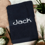 Boys Personalised/Customised Embroidered Plush Bath Towel - Any Name - Image 2