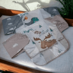 Forest Animals Embroidered Baby, Toddler's Waterproof Art Smock, Bib Personalise With Any Name