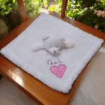 Personalised Embroidered White Teddy Comfort  Blanket - Image 4