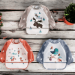 Forest Animals Embroidered Baby, Toddler's Waterproof Art Smock, Bib Personalise With Any Name - Image 3