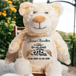 A Moment In Our Arms. A Lifetime In Our Hearts Embroidered Angel Cubby Teddy with Wings - Image 3