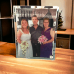 Personalised Sublimated Photo Frame with Rhinestone Studded Stand - Image 2