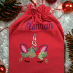 Personalised Embroidered Children's Unicorn Christmas Sack