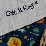 Personalised Embroidered Owl Minky Cot Blanket - Image 2