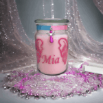 Infant Loss Personalised Scented Candle with Angel Wings and Charm - Image 3