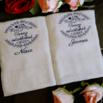 Bridal/Wedding Towel Set with Name, Date & Design - Image 2