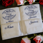 Bridal/Wedding Towel Set with Name, Date & Design