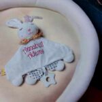 Personalised Embroidered Minky Sensory Bunny Rabbit Comfort  Blanket