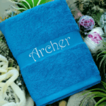 Boys Personalised/Customised Embroidered Plush Bath Towel - Any Name - Image 8