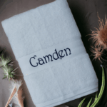 Boys Personalised/Customised Embroidered Plush Bath Towel - Any Name - Image 5