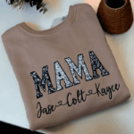 Personalised MAMA, MUM, Any Endearment Embroidered Mothers Day Jumper With Children's Names