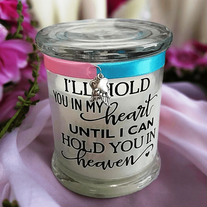 417341131_7491844784171677_1755660914658705712_n-Photoroom-1 I'll Hold You In My Heart Until I Can Hold You In Heaven Scented Candle with Angel Wings and Baby Feet - Image 1