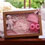 Personalised Embroidered 4pc New Born Baby Boxed Gift Set, Baby Minky Blanket Set, Embroidered Baby Shower Gift - Image 3
