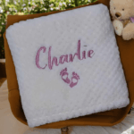 Personalised Embroidered 5pc New Born Baby Boxed Gift Set, Baby Minky Blanket Set, New Baby Hamper, Embroidered Baby Shower Gift - Image 10