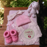 Personalised Embroidered 5pc New Born Baby Boxed Gift Set, Baby Minky Blanket Set, New Baby Hamper, Embroidered Baby Shower Gift - Image 6