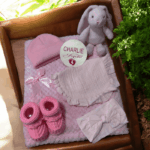 Personalised Embroidered 5pc New Born Baby Boxed Gift Set, Baby Minky Blanket Set, New Baby Hamper, Embroidered Baby Shower Gift - Image 5