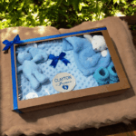 Personalised Embroidered 4pc New Born Baby Boxed Gift Set, Baby Minky Blanket Set, Embroidered Baby Shower Gift - Image 2