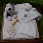 Personalised Embroidered 4pc New Born Baby Boxed Gift Set, Baby Minky Blanket Set, New Baby Hamper, Embroidered Baby Shower Gift