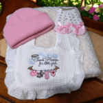 Personalised Embroidered 4pc New Born Baby Boxed Gift Set, Baby Minky Blanket Set, New Baby Hamper, Embroidered Baby Shower Gift