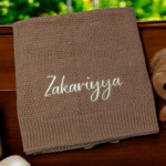 Personalised Embroidered Knit Baby Blanket  -Full Sized Knit Cot Blanket - 4 Colours - Image 7