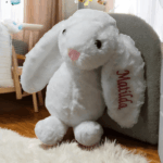 Personalised Embroidered Fluffy Bunny Rabbit - Baby Bunny Rabbit Rattle - Image 7