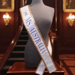 Customised Embroidered Pageant Queen Sashes With Coloured Border - Image 4